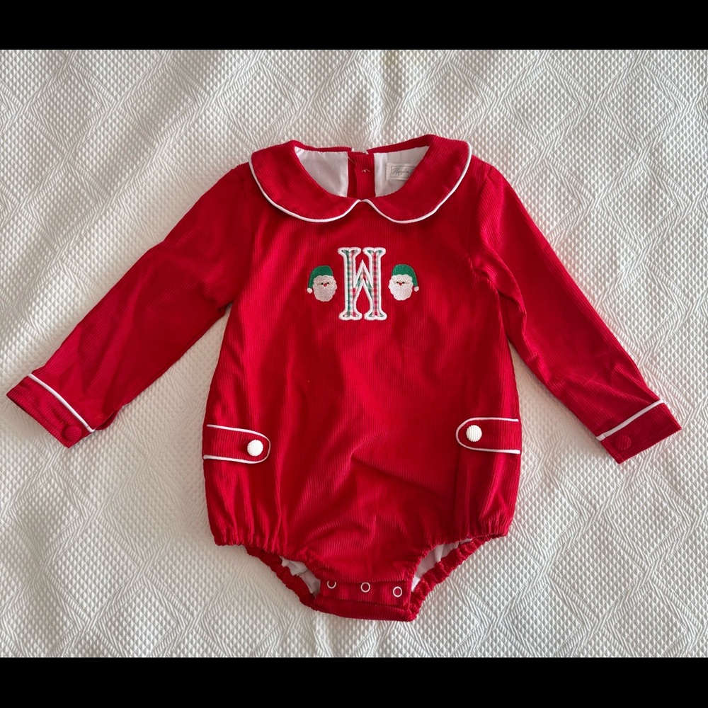 Custom Embroidered Boys Christmas Bubble 24M